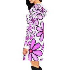 Womens Floral All Over Hooded Dress