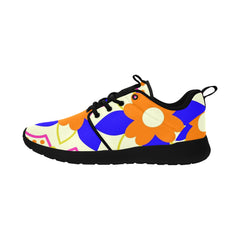 Womens Orange Flower Pull Loop Sneakers