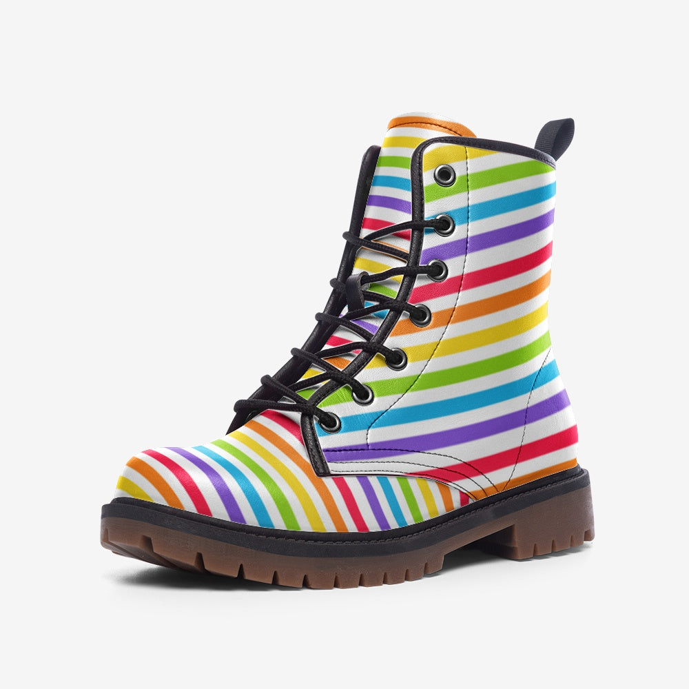 Vibe Stripes Casual Leather Lightweight boots