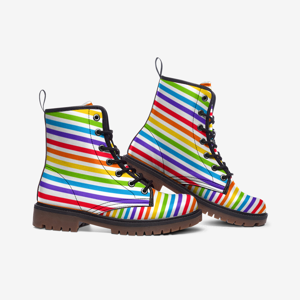 Vibe Stripes Casual Leather Lightweight boots