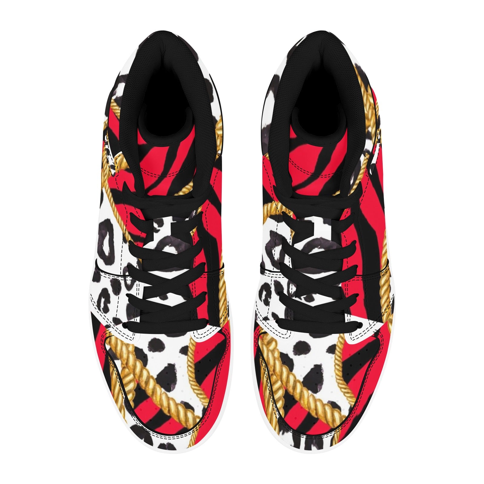 Womens Red High Leopard Style High Tops