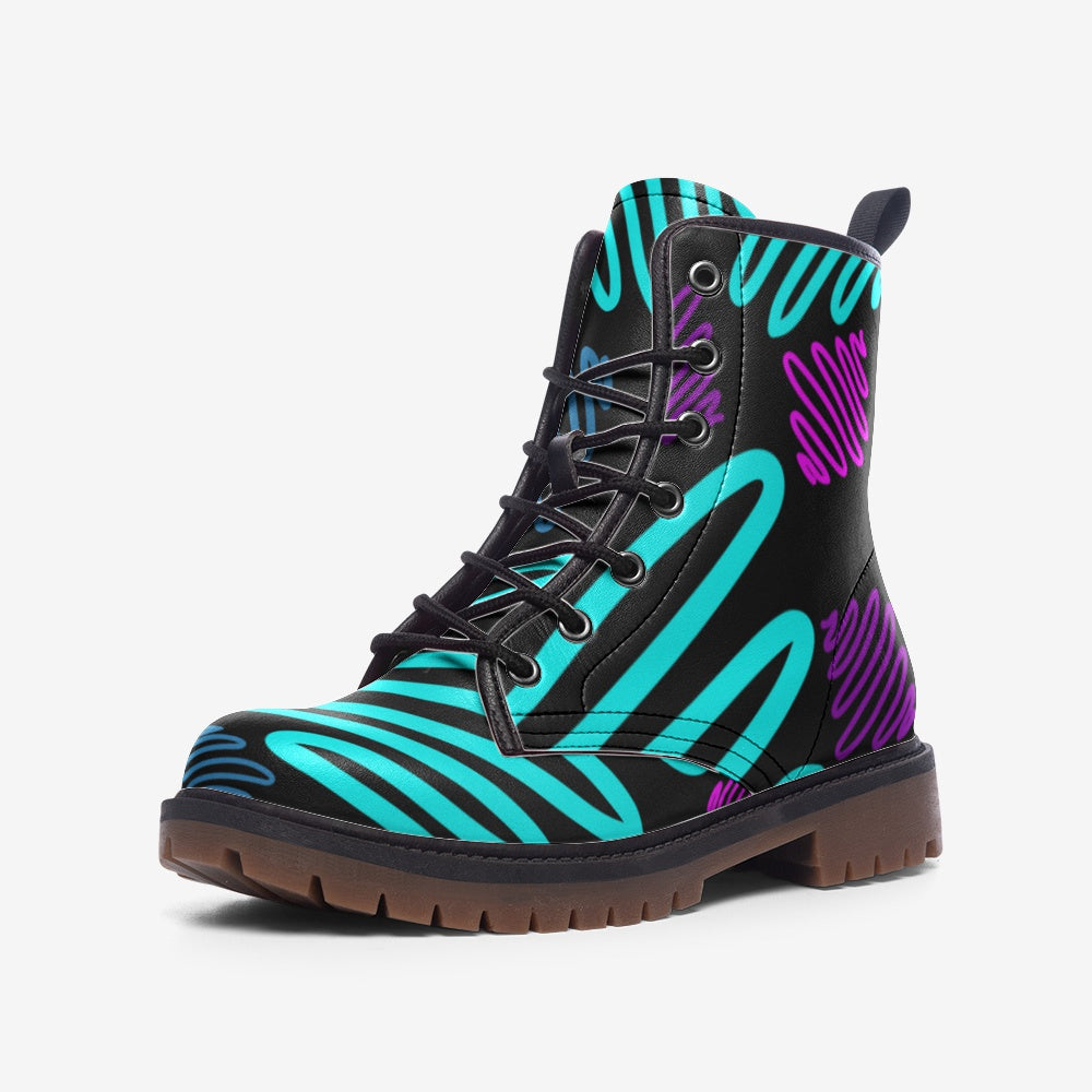 Scribble Vibes Casual Leather Lightweight boots