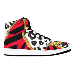 Womens Red High Leopard Style High Tops