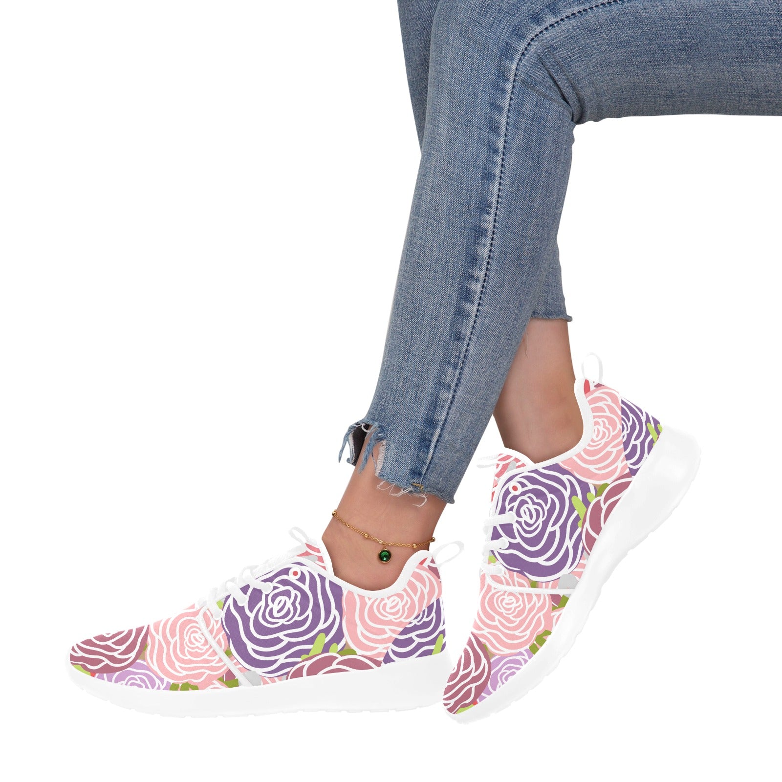 Womens World of Roses Pull Loop Sneakers