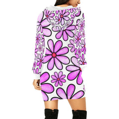 Womens Floral All Over Hooded Dress