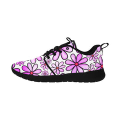 Womens Pink Flower power pull loop sneakers