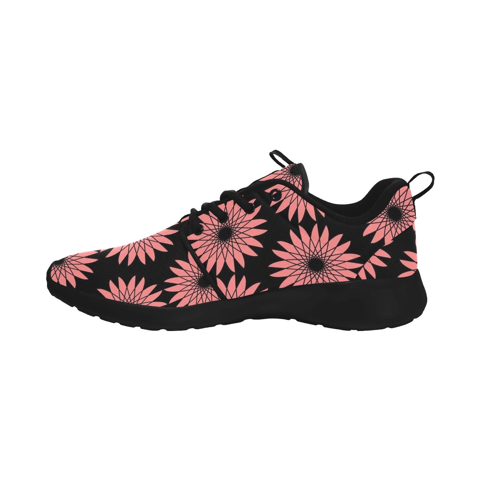 Womens Red Flower Pull Loop Sneakers