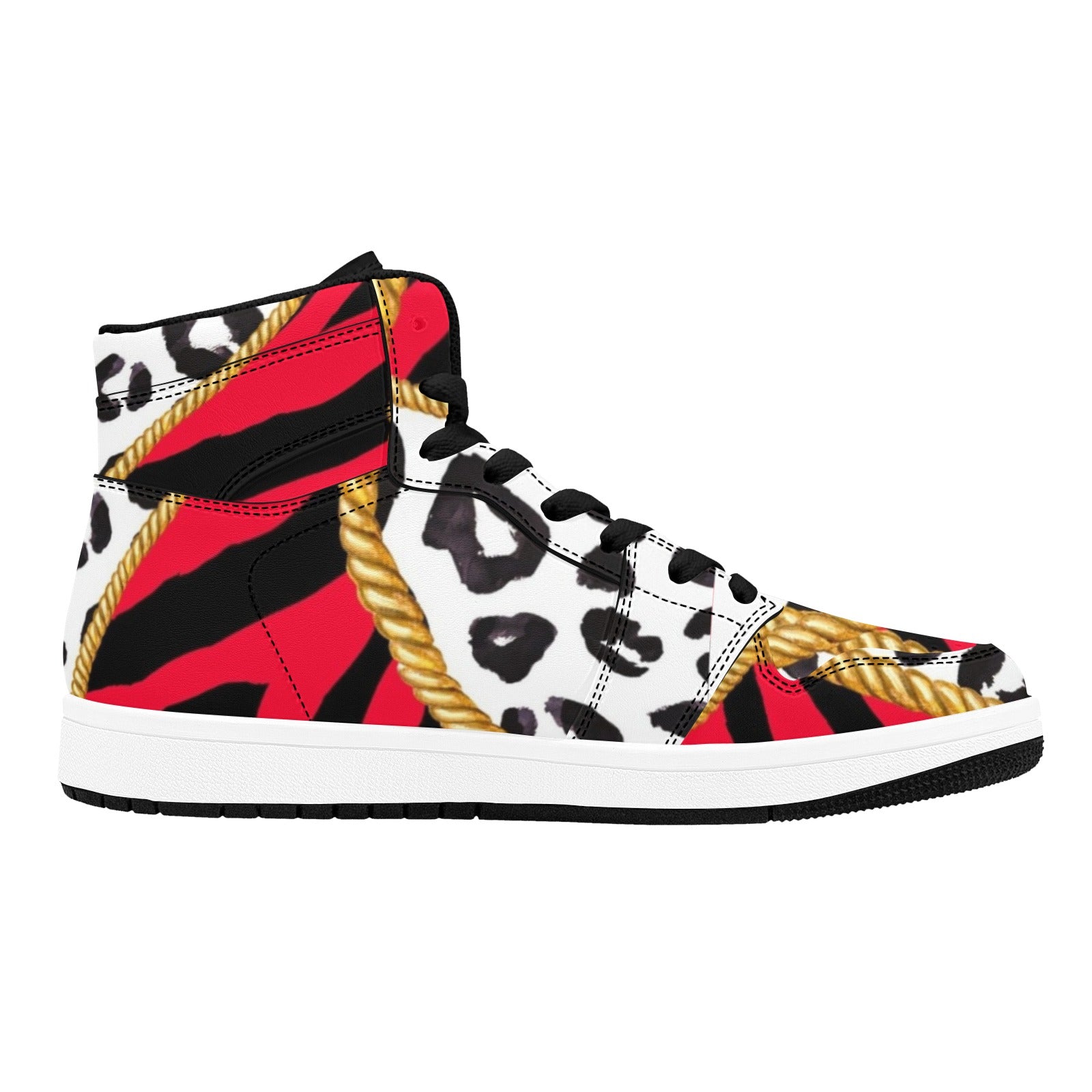 Womens Red High Leopard Style High Tops