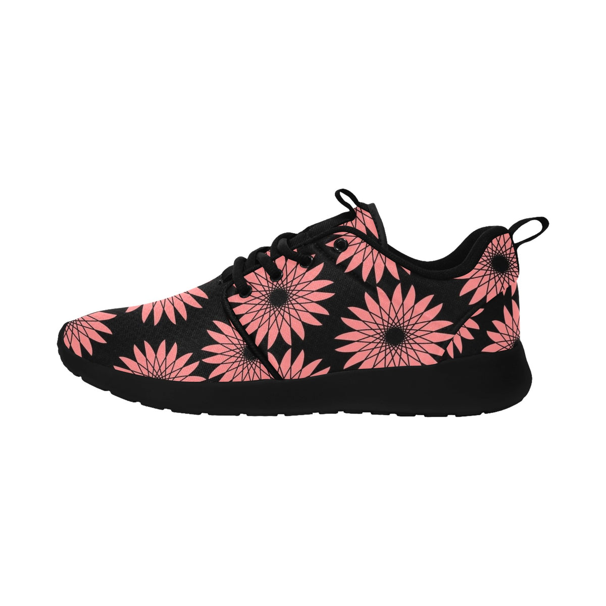 Womens Red Flower Pull Loop Sneakers