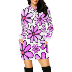 Womens Floral All Over Hooded Dress