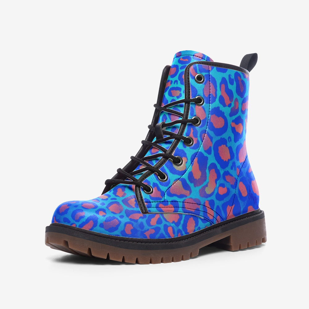 Blue Leopard Casual Leather Lightweight boots