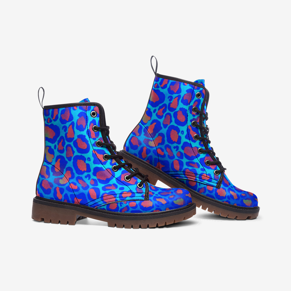 Blue Leopard Casual Leather Lightweight boots