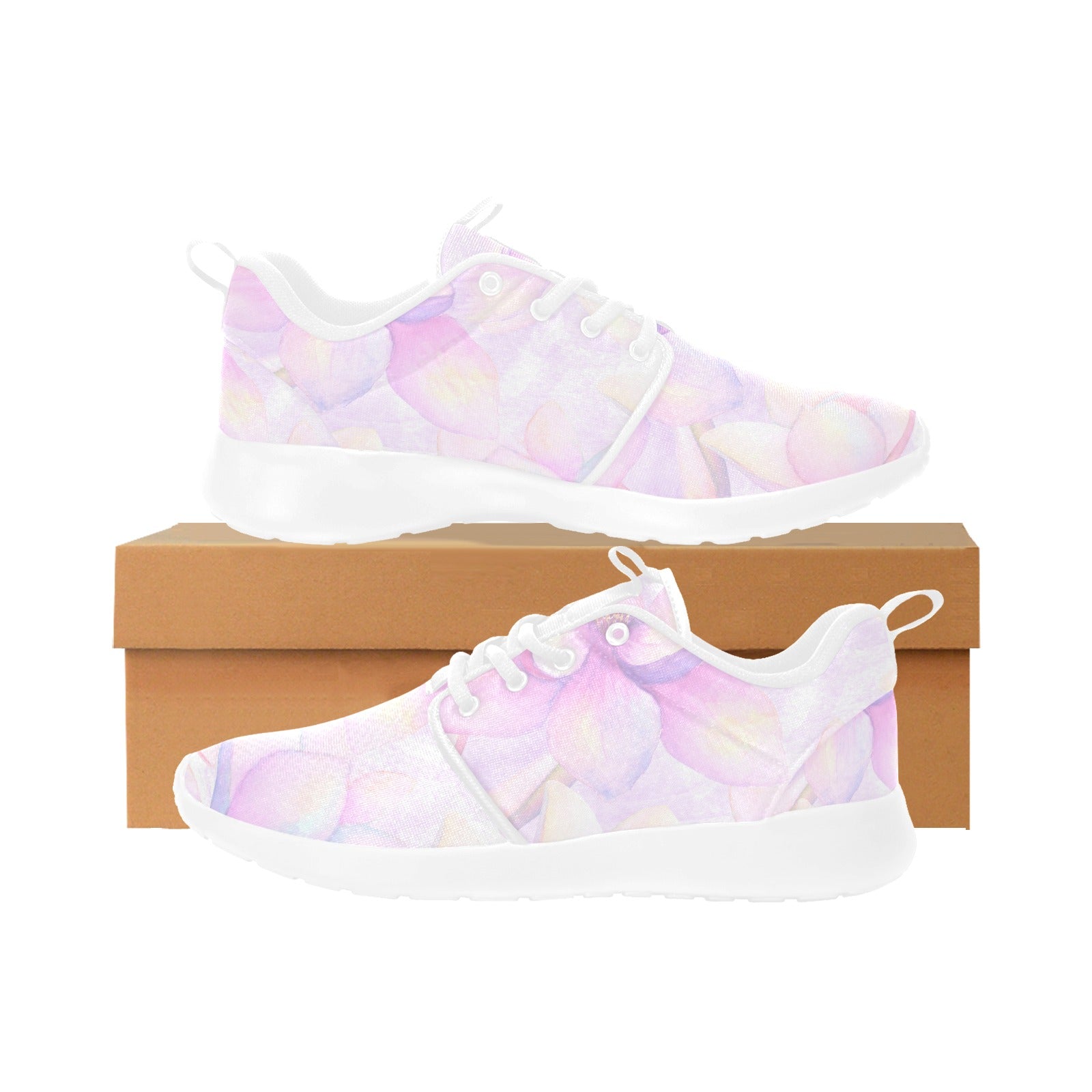 Womens Pink Flower Pull Loop Sneakers