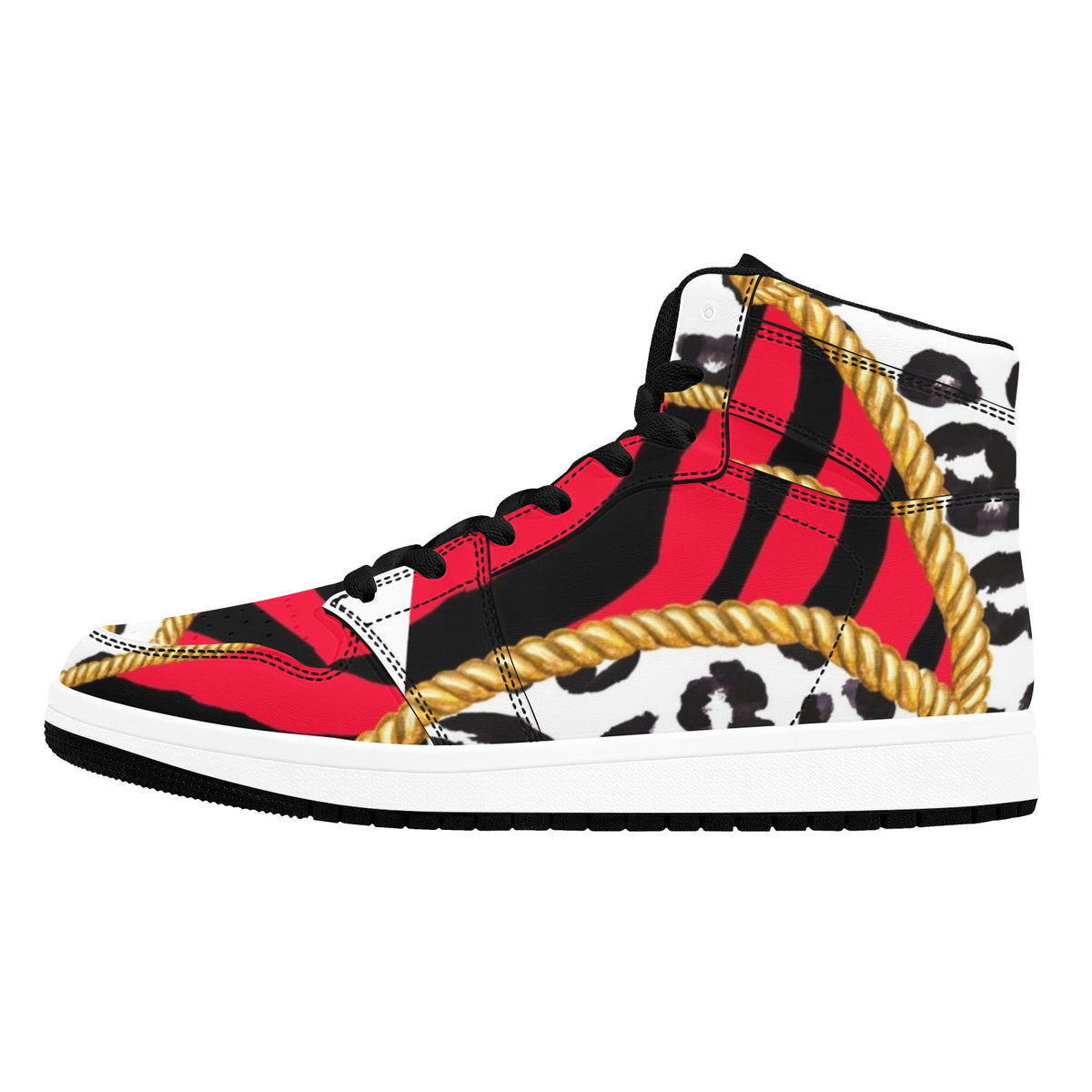 Womens Red High Leopard Style High Tops