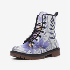 Lavender flower Casual Leather Lightweight boots