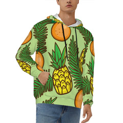 Mens Hoodie with Pockets Fruit Paradise Tropical Vibes