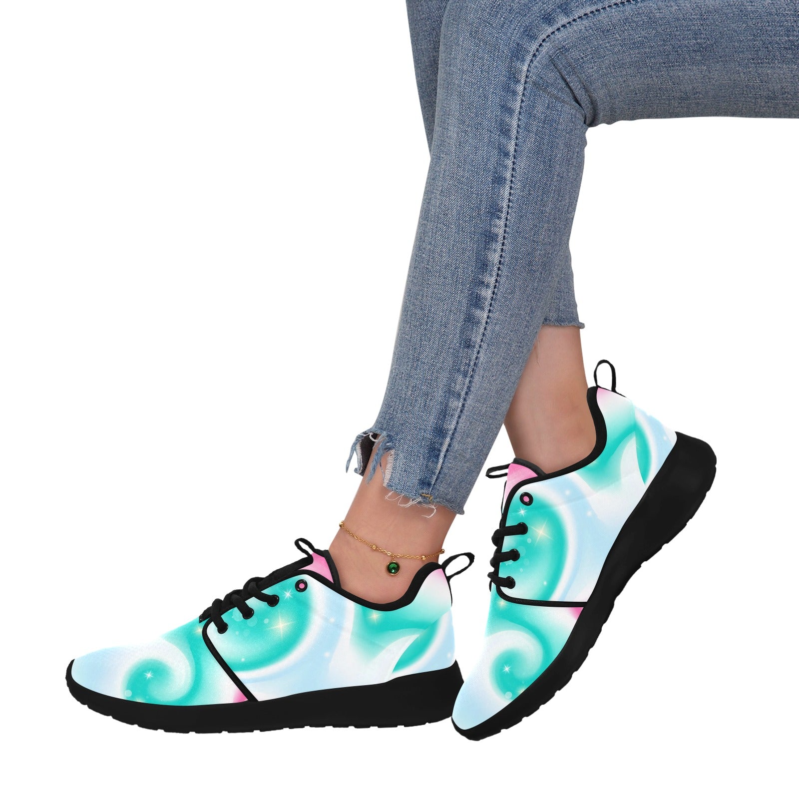 Womens Sparkle Pull Loop Sneakers