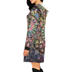 Womens Mandala All Over Hooded Dress