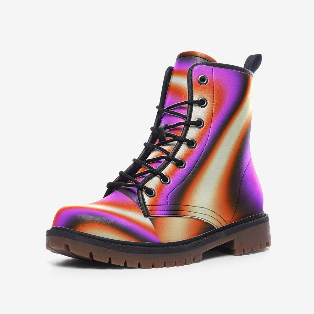 Pink Neon Casual Leather Lightweight boots