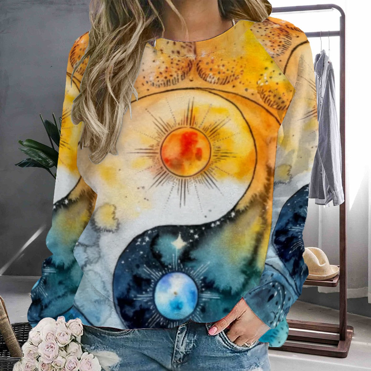 Yin Yang Womens Sweatshirt