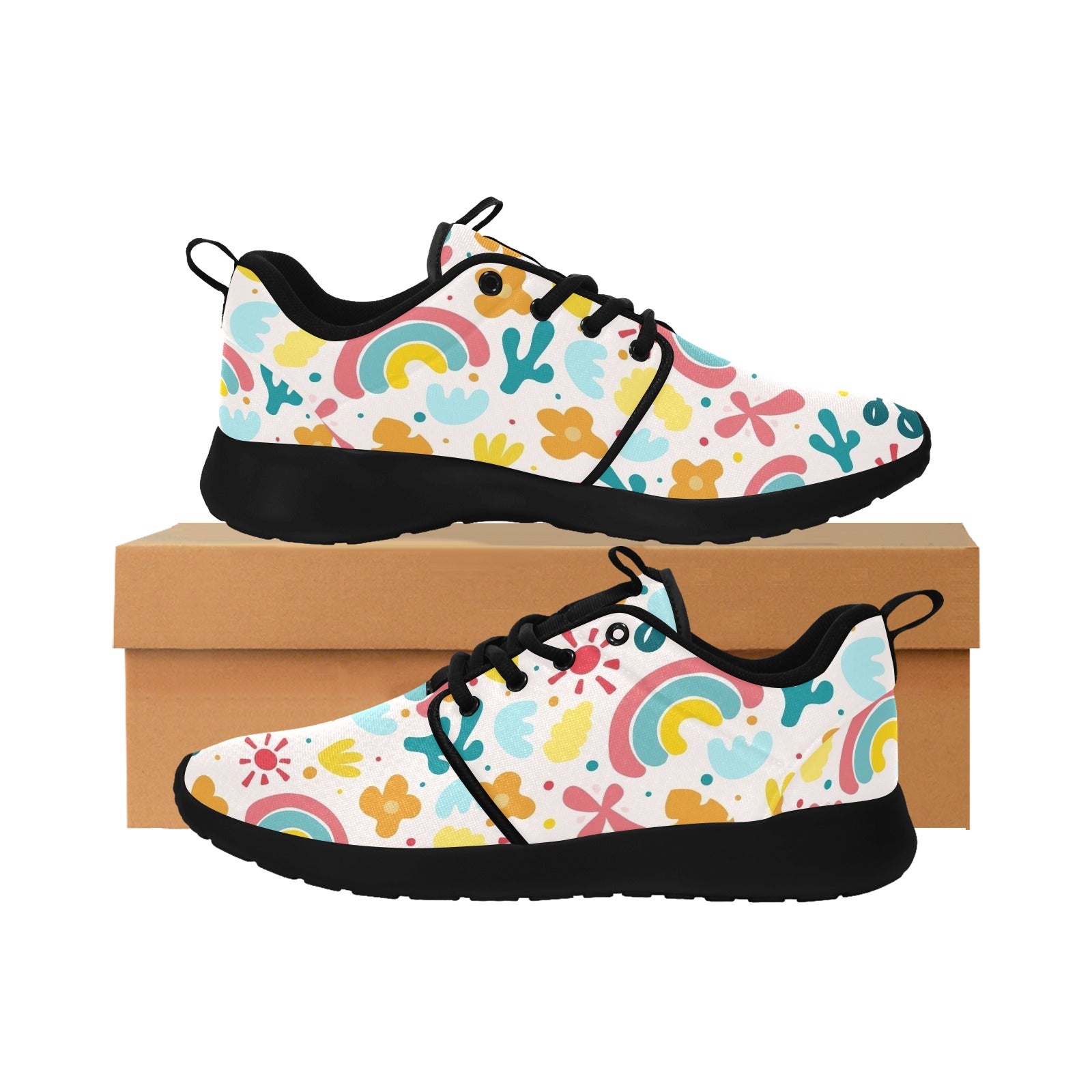 Womens Rainbow Love Pull Loop Sneakers