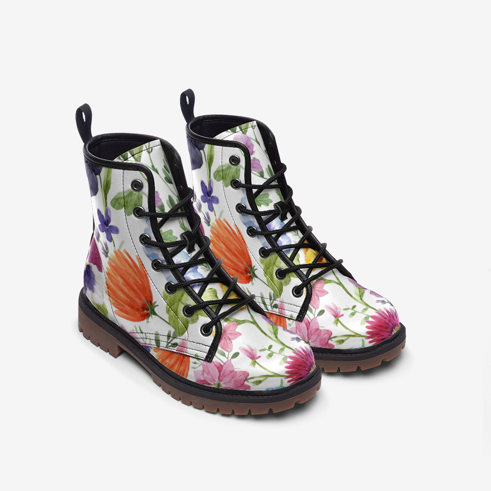 Flower Beauty Casual Leather Lightweight boots