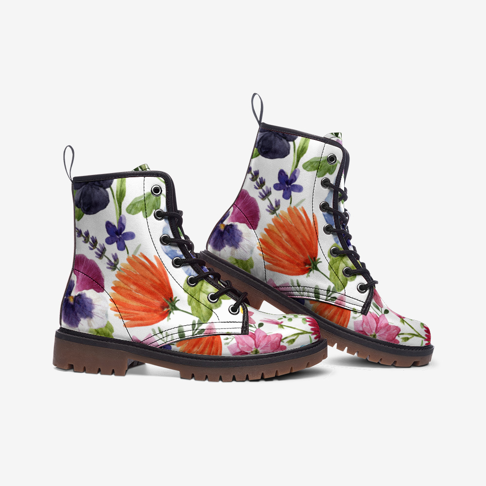 Flower Beauty Casual Leather Lightweight boots