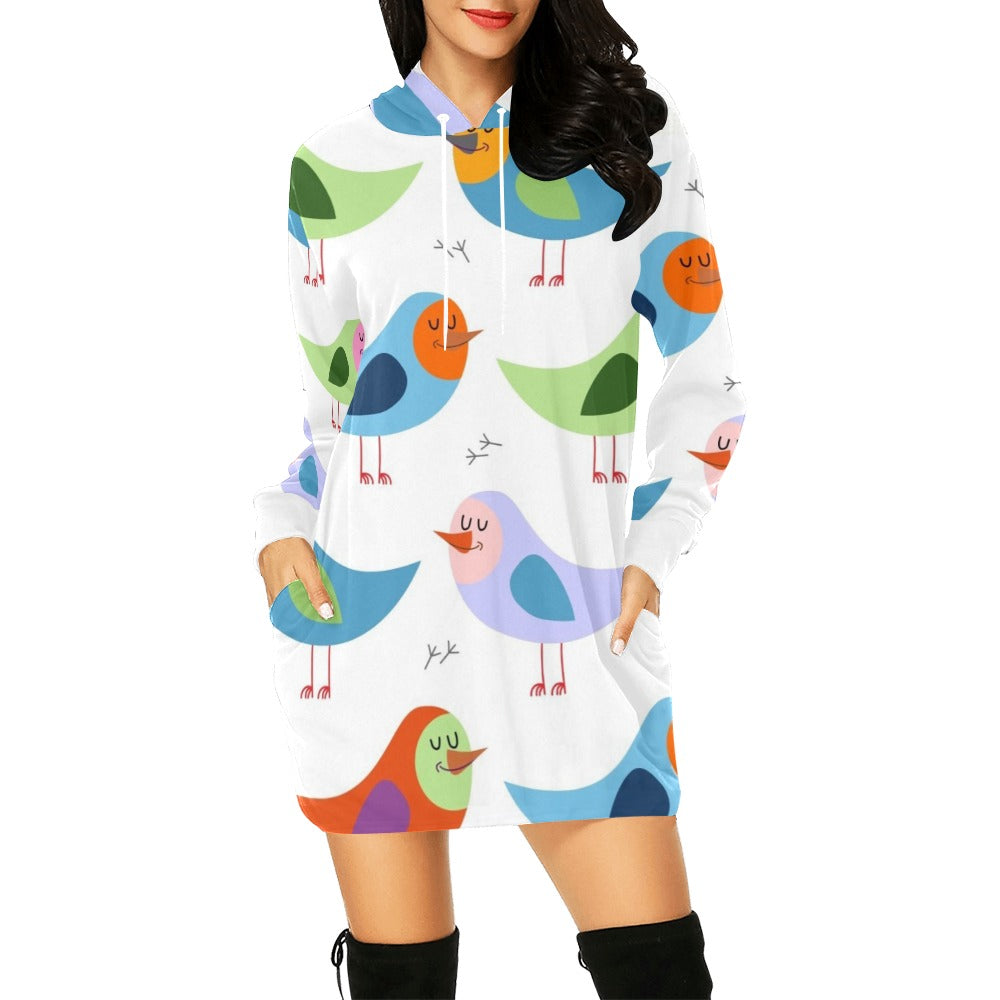 Womens Chirpie Bird All Over Hooded Dress