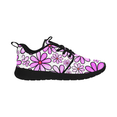 Womens Pink Flower power pull loop sneakers