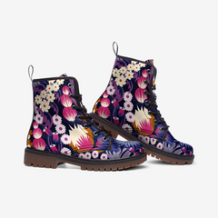 Bright Floral Casual Leather Lightweight boots