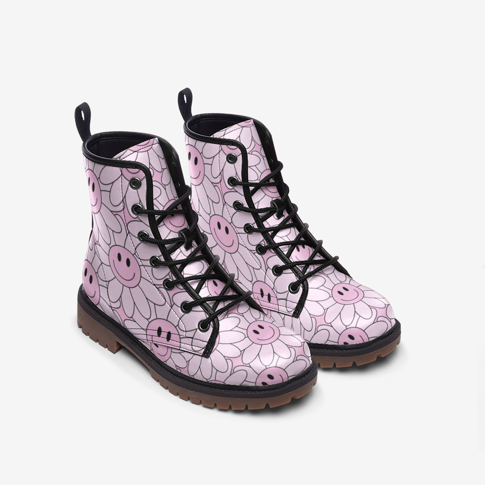 Happy Pink Casual Leather Lightweight boots