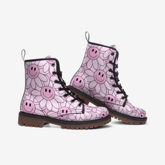 Happy Pink Casual Leather Lightweight boots