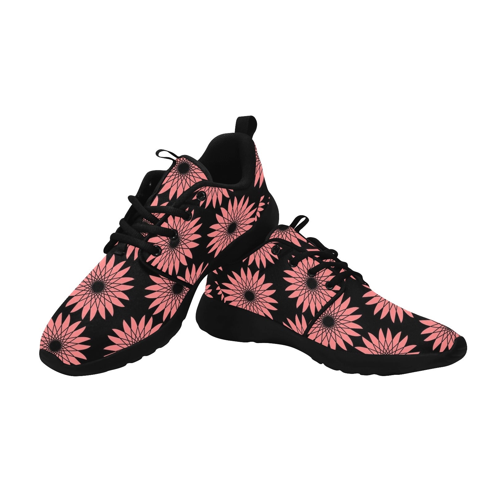 Womens Red Flower Pull Loop Sneakers