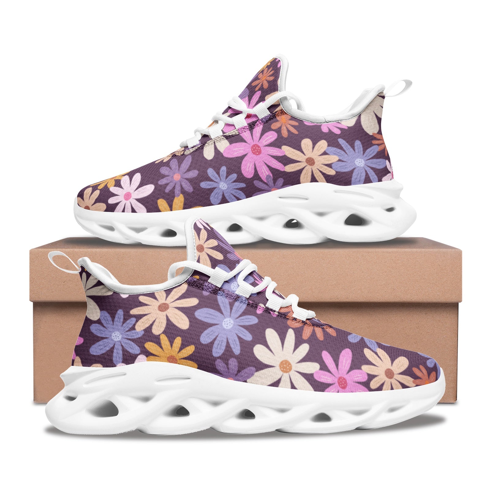 Vibe Nation Flowers Unisex Mesh Knit Sneakers