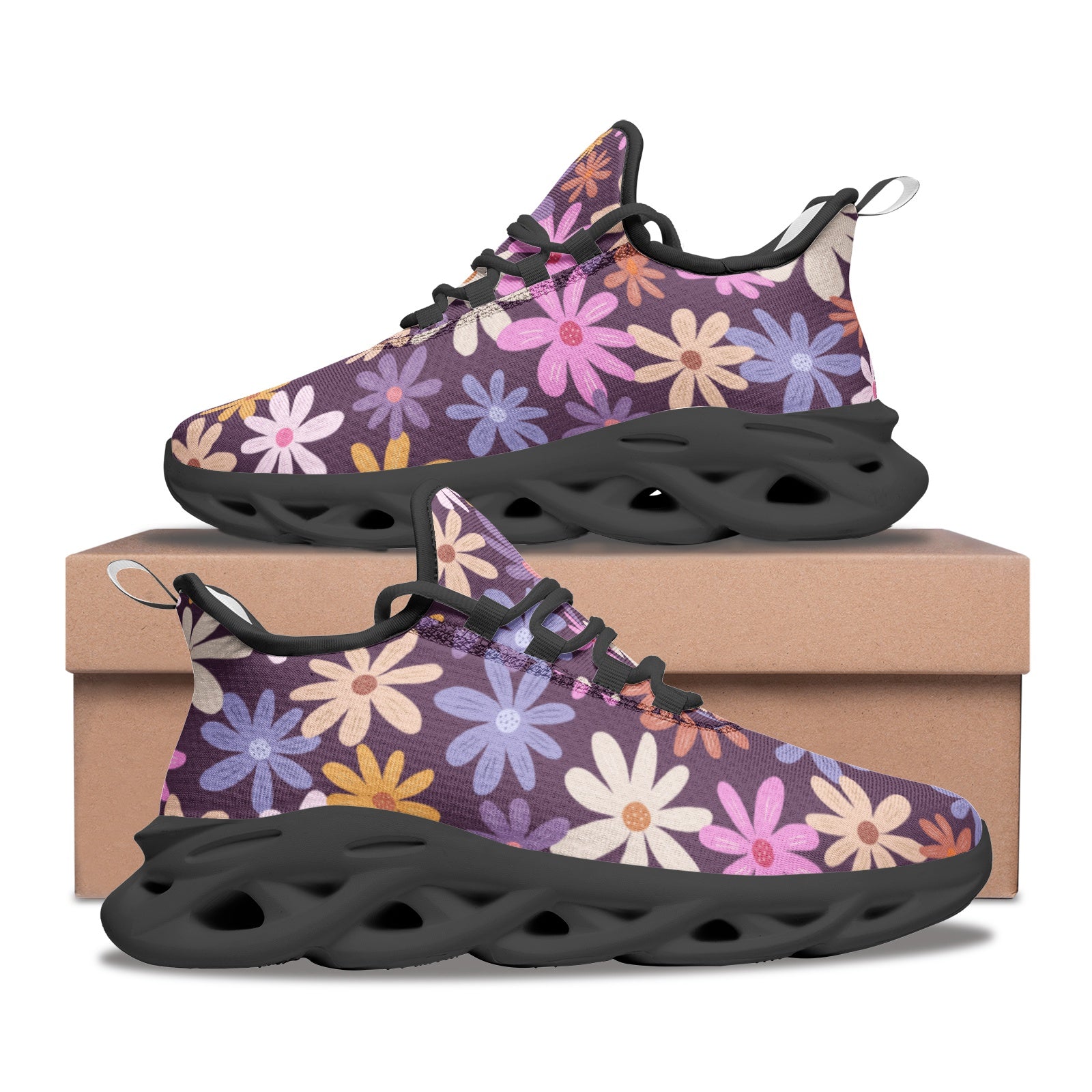 Vibe Nation Flowers Unisex Mesh Knit Sneakers