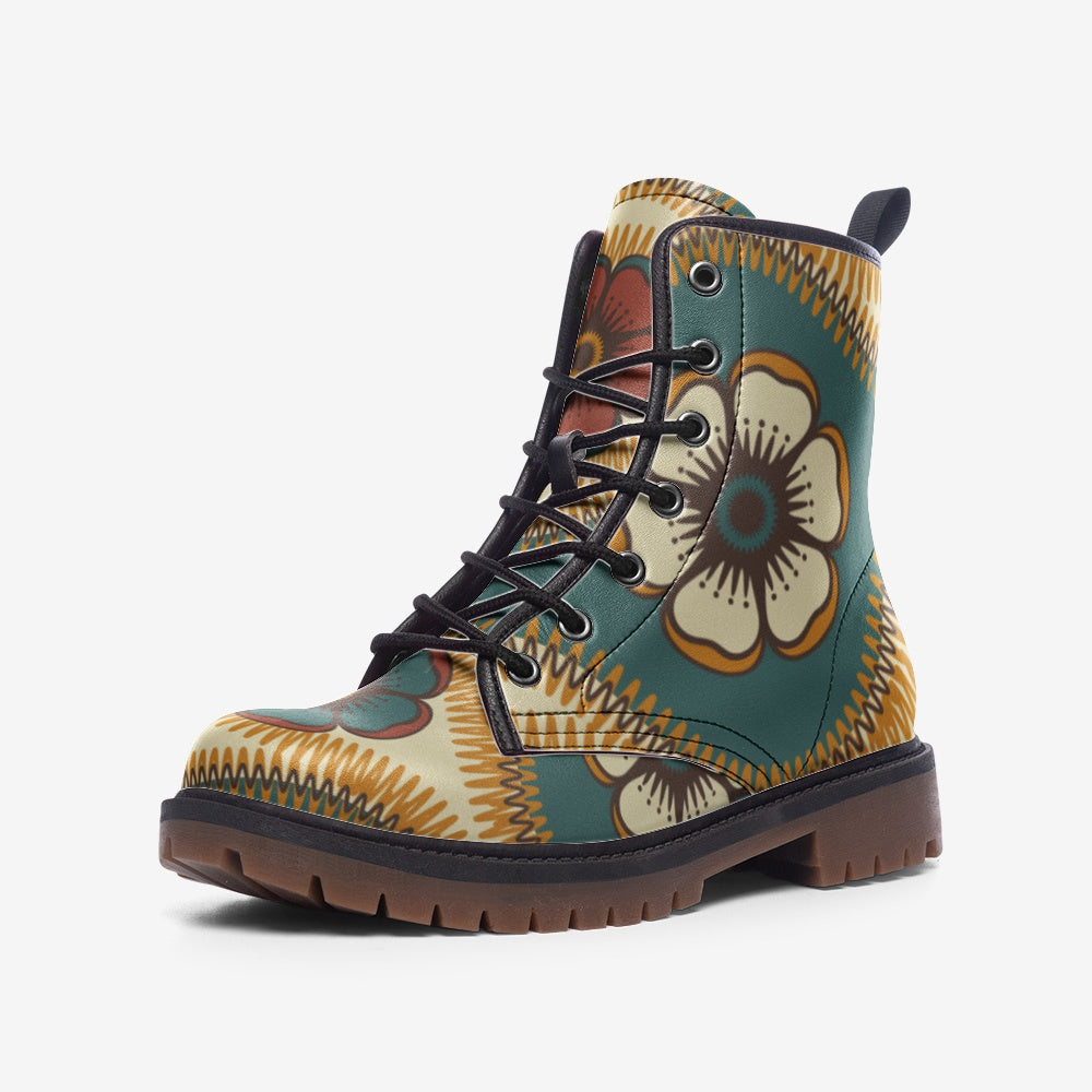 Flower Trance Casual Leather Lightweight boots