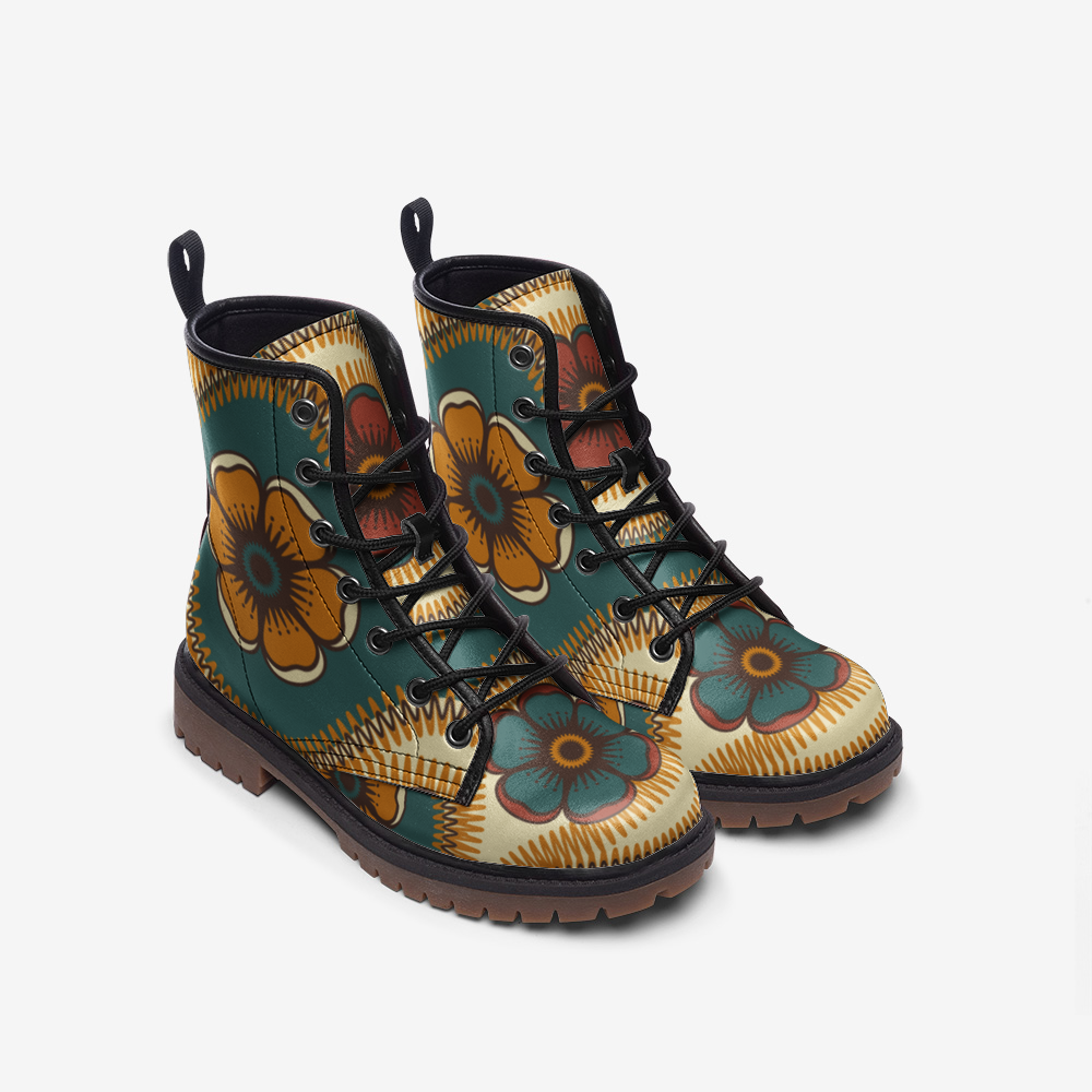 Flower Trance Casual Leather Lightweight boots