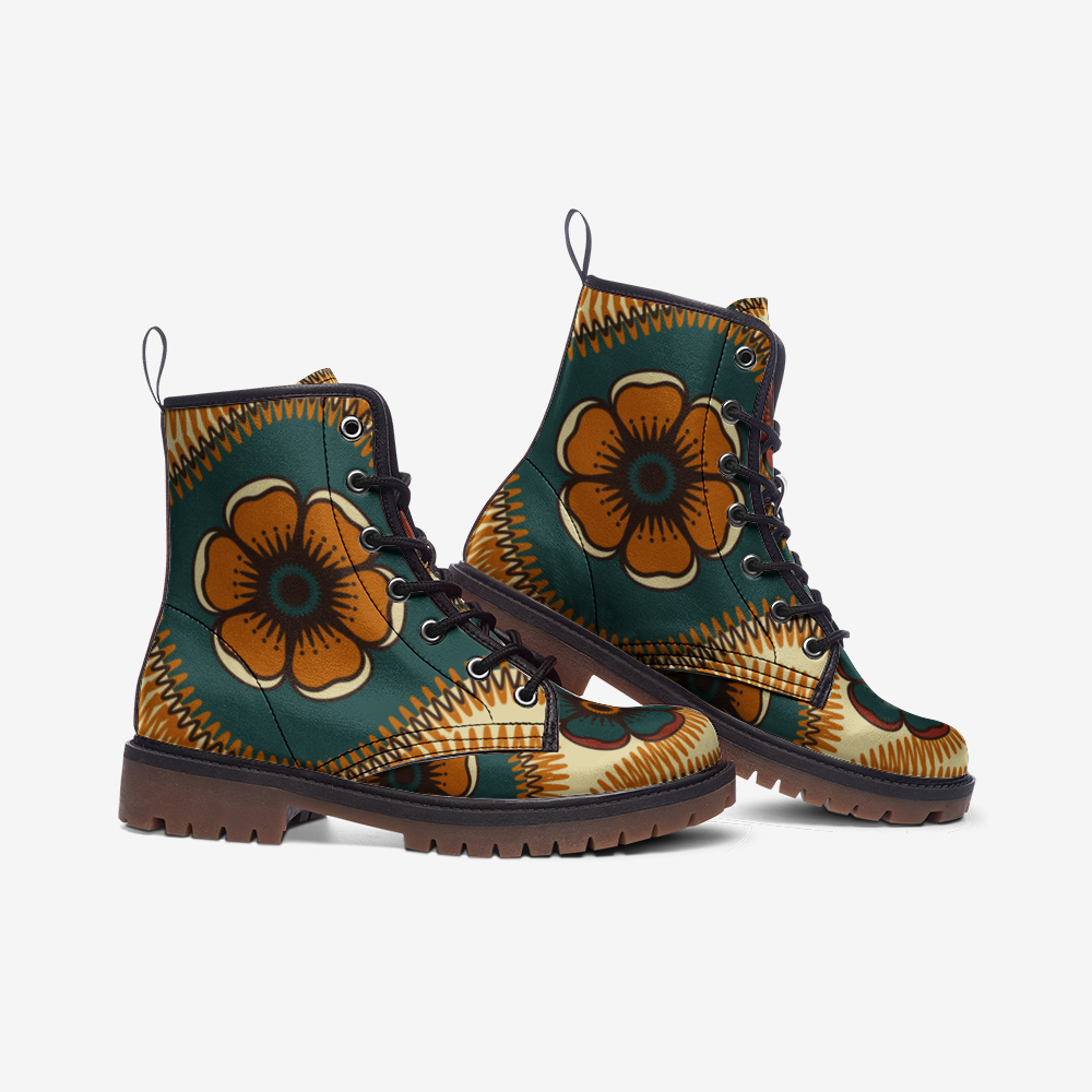 Flower Trance Casual Leather Lightweight boots