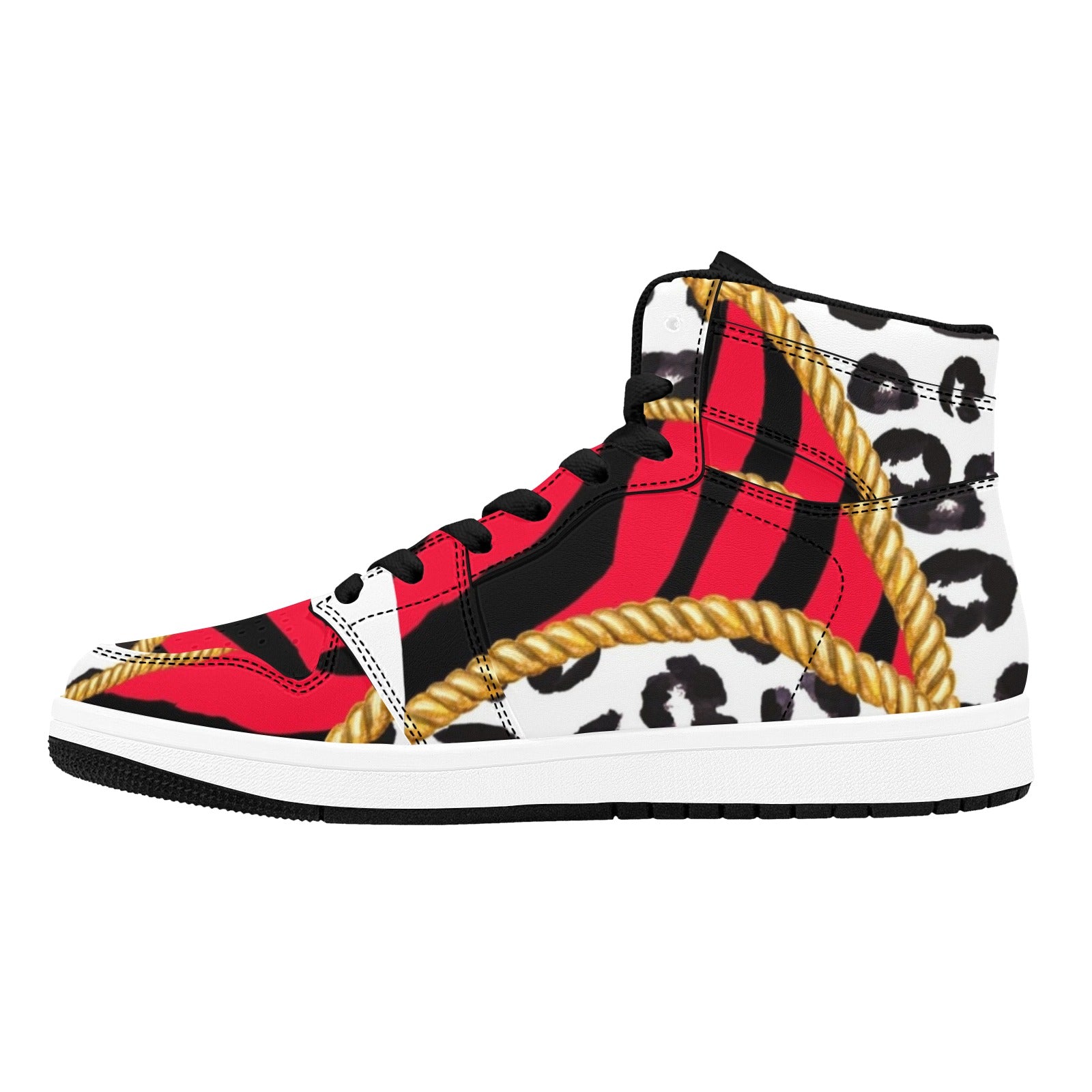 Womens Red High Leopard Style High Tops