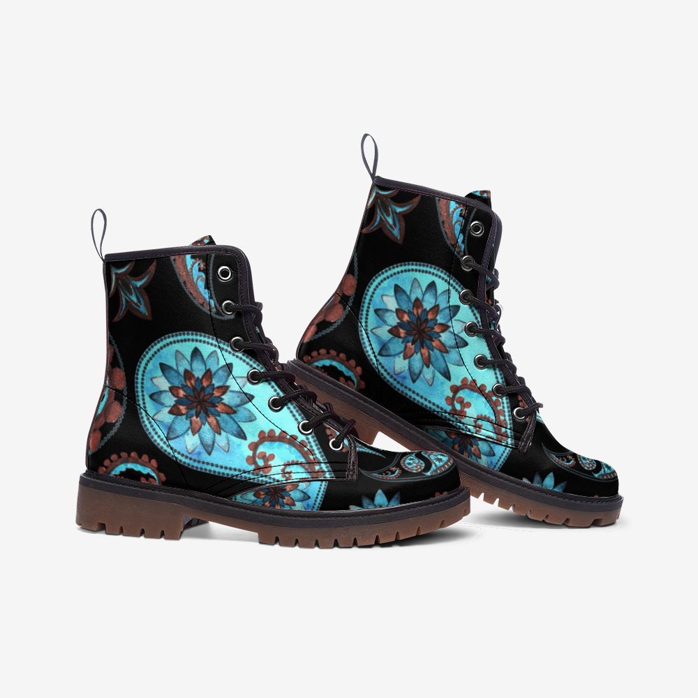 Paisley Vibes Casual Leather Lightweight boots