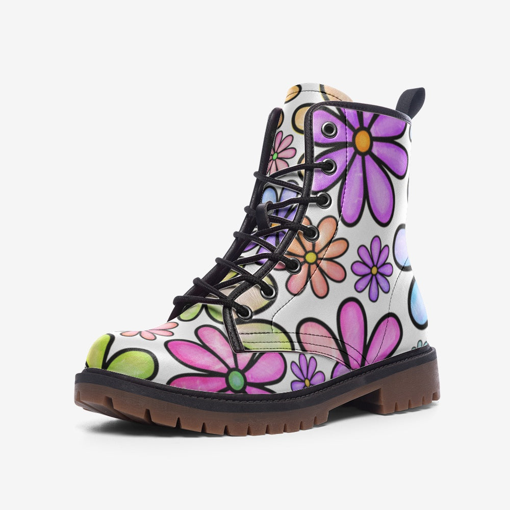 Flower Passion Casual Leather Lightweight boots