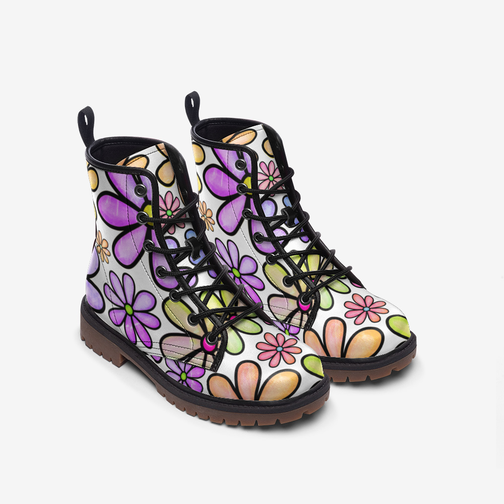 Flower Passion Casual Leather Lightweight boots