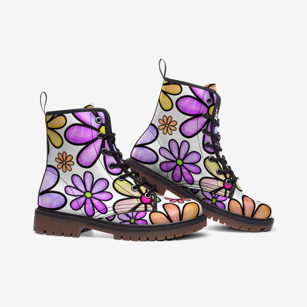 Flower Passion Casual Leather Lightweight boots