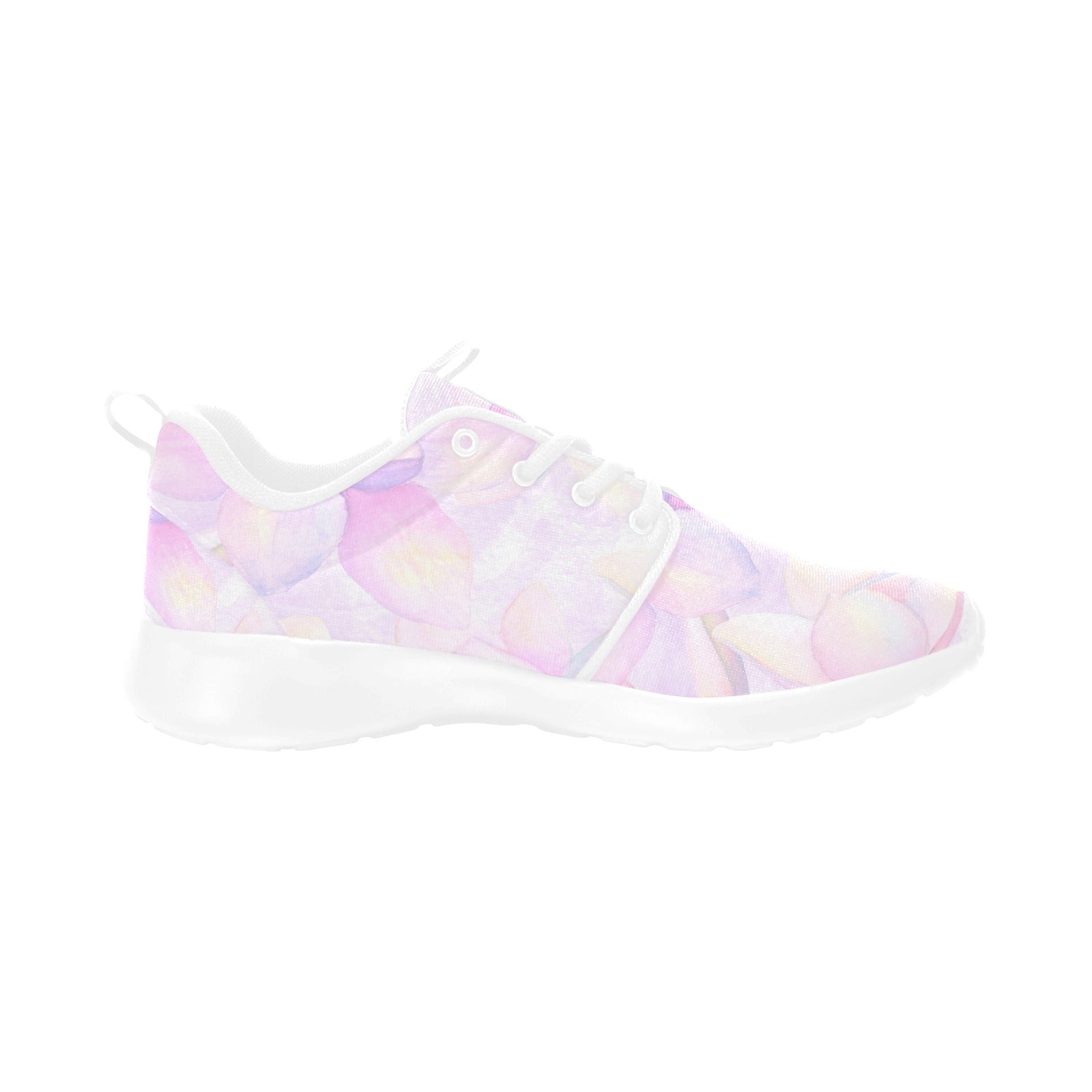 Womens Pink Flower Pull Loop Sneakers