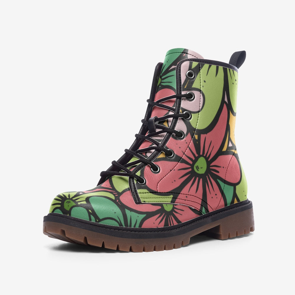 Flower Fusion Casual Leather Lightweight boots