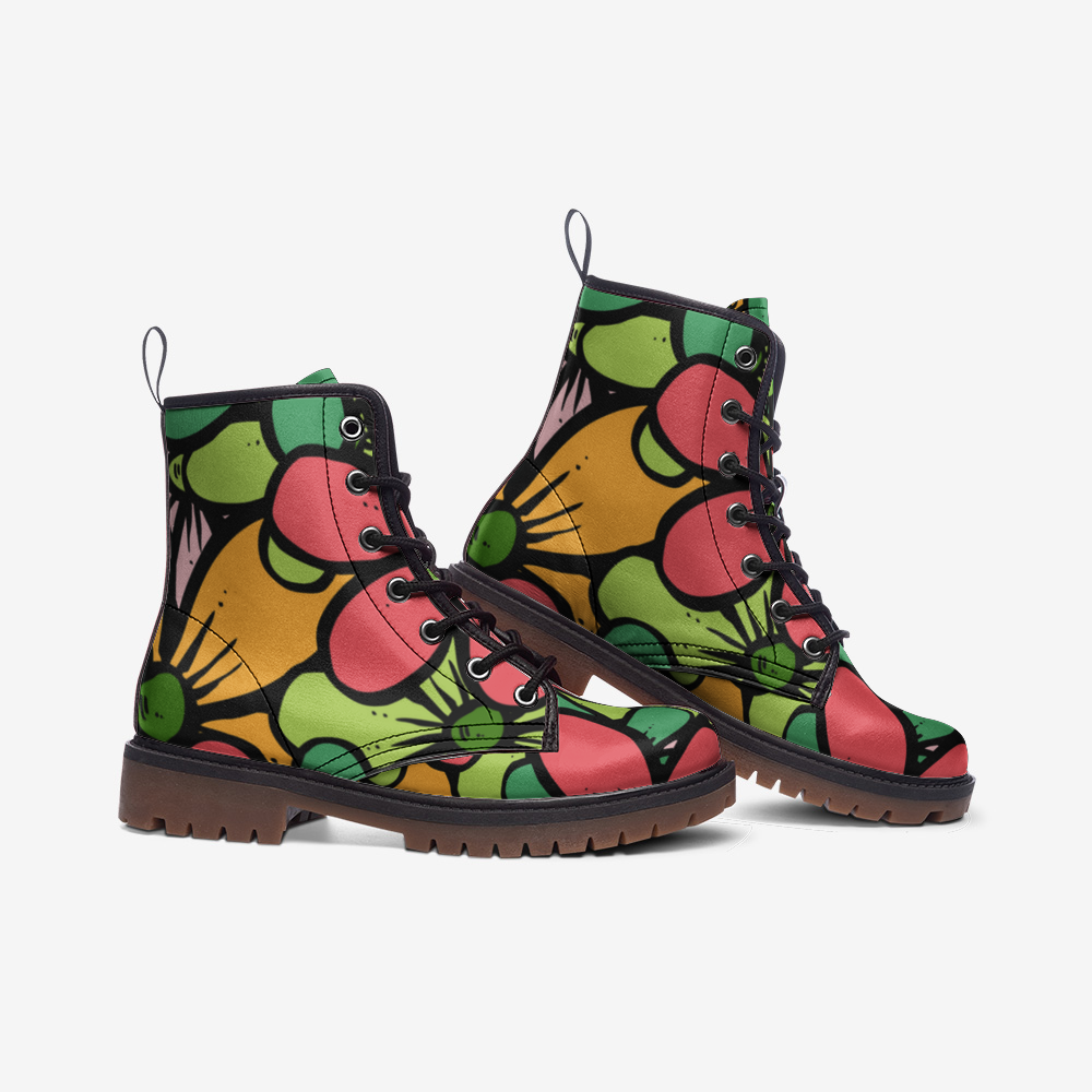 Flower Fusion Casual Leather Lightweight boots