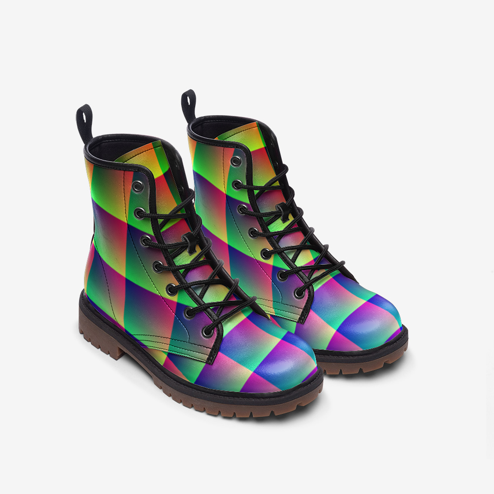 Neon Squares Casual Leather Lightweight boots