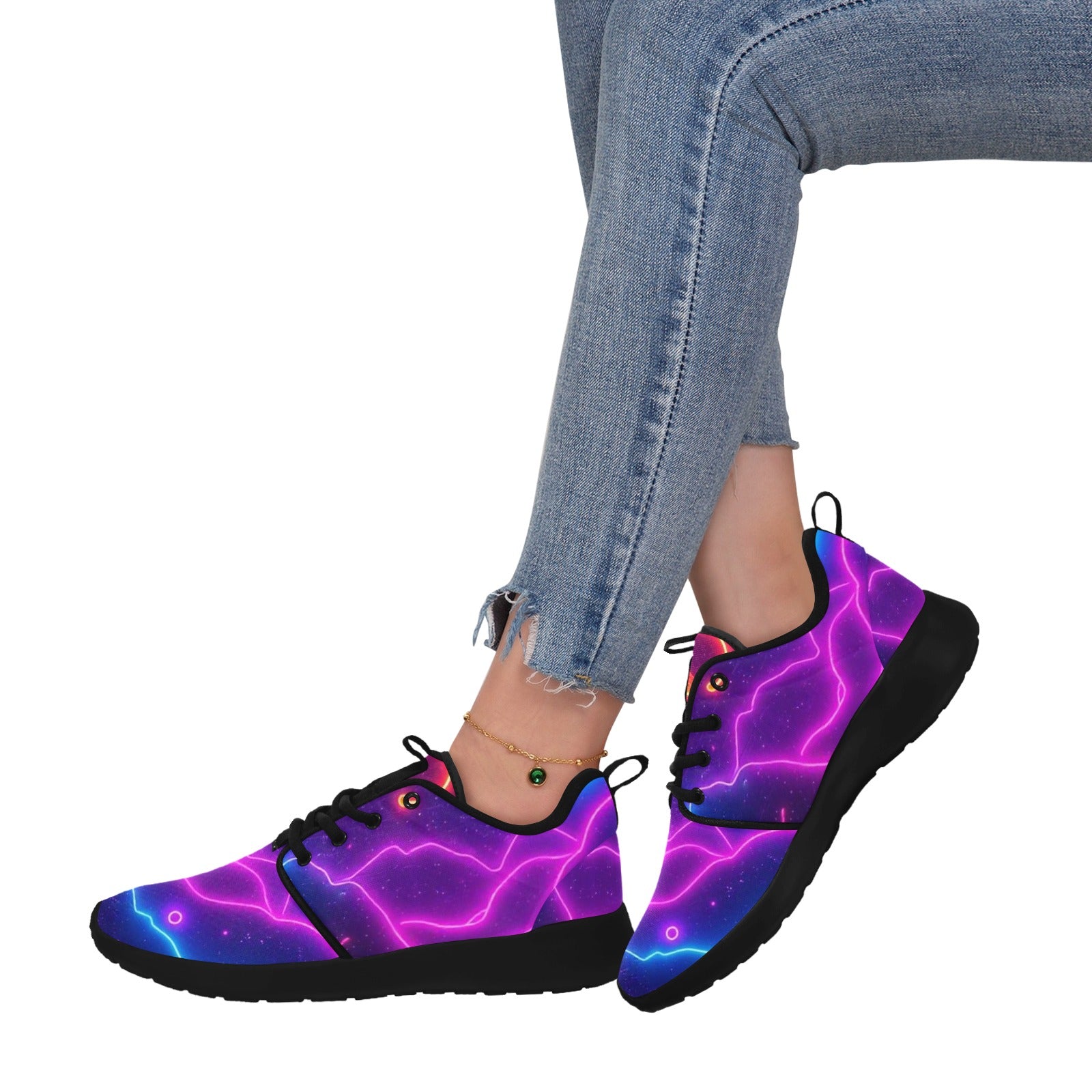 Womens Neon effect Pull Loop Sneakers