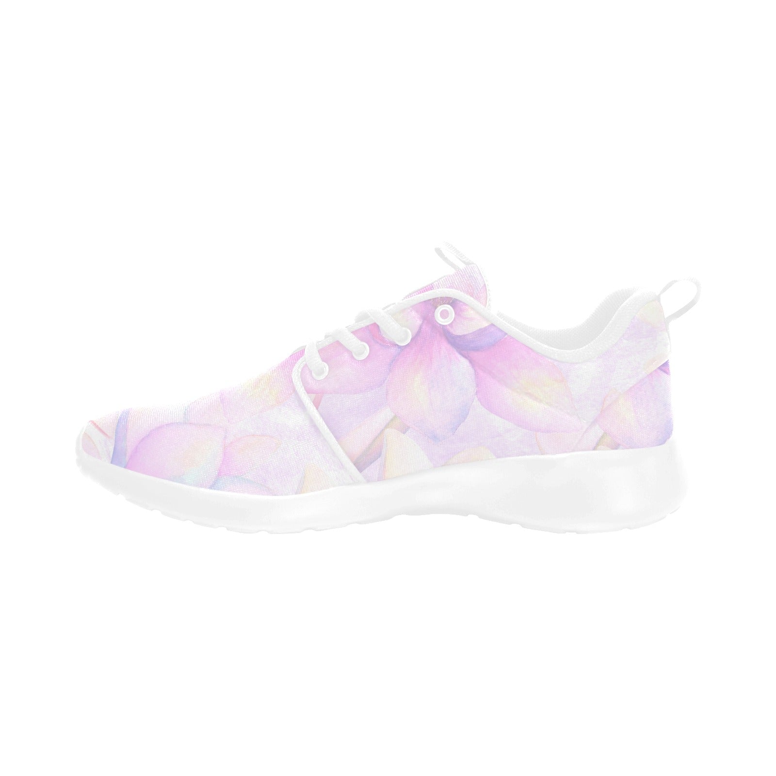 Womens Pink Flower Pull Loop Sneakers