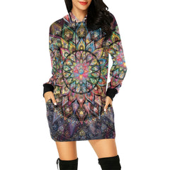 Womens Mandala All Over Hooded Dress